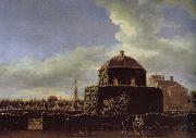 Jan van der Heyden Side of Castle Garden oil